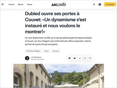 Dubied ouvre ses portes à Couvet: Un dynamisme s’est instauré et nous voulons le montrer!