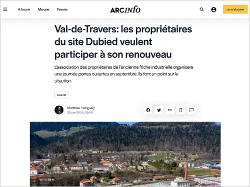 Val-de-Travers: les propriétaires du site Dubied veulent participer à son renouveau